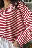  Perfect Breton V Long Sleeve Top Rouge /20